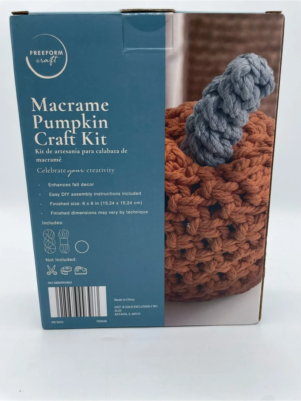 Freeform Craft Macrame Pumpkin Craft Kit - Cream & Rust - Picture 12 of 12